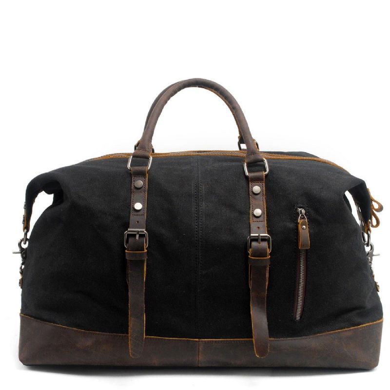 Velká Pánská Cestovní Taška Z Voskovaného Plátna Weekender Duffle Bag