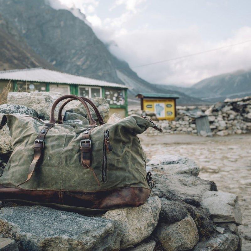 Velká Pánská Cestovní Taška Z Voskovaného Plátna Weekender Duffle Bag