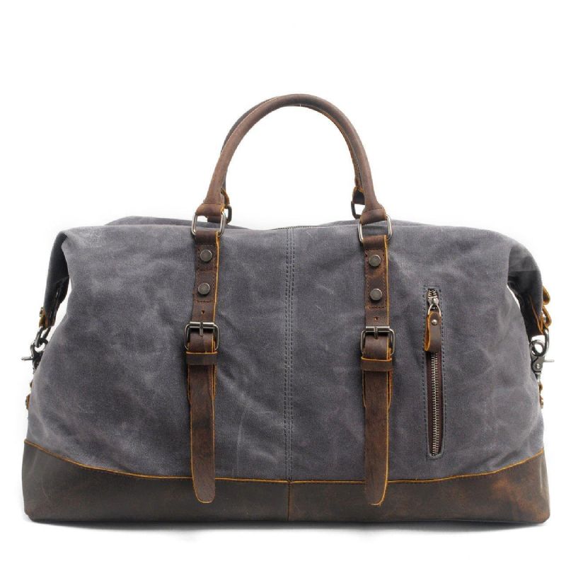 Velká Pánská Cestovní Taška Z Voskovaného Plátna Weekender Duffle Bag