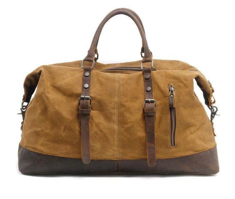 Velká Pánská Cestovní Taška Z Voskovaného Plátna Weekender Duffle Bag