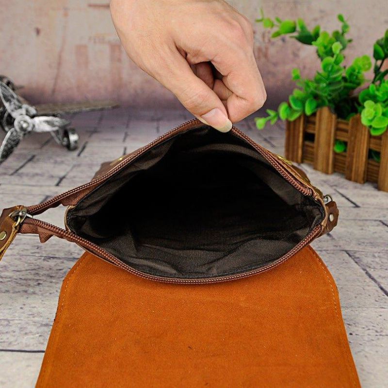 Vintage Kabelka Z Pravé Kůže Small Messenger Bag