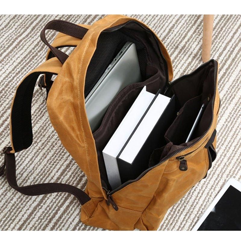 Vodotěsný Voskovaný Plátěný Batoh Na Notebook Daypack