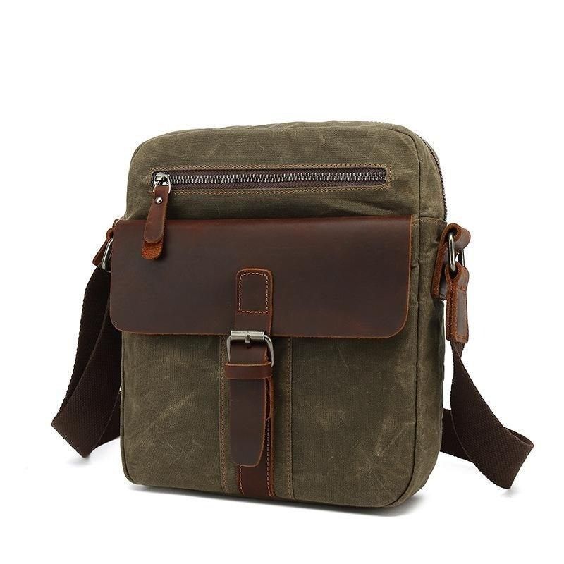 Voskovaná Plátěná Taška Small Messenger Bag Vintage