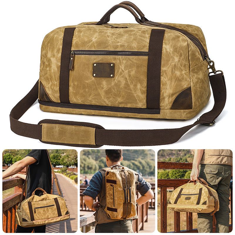 Voskovaný Plátěný Batoh Weekender Duffle Bag